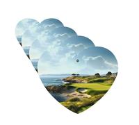 Seaside Golf Course Car Air Fresheners Cards Set of 4 Pieces Personalized Car Fresheners Gifts for Men Women Auto Aromatherapy Tablets Hanging Scented Cards for Wardrobe Bathroom