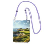 Seaside Golf Course Crossbody Bags for Women Trendy Small Travel Cell Phone Bag Phone Purses Wallet for Men Black, Purple, One Size