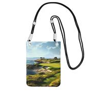 Seaside Golf Course Crossbody Bags for Women Trendy Small Travel Cell Phone Bag Phone Purses Wallet for Men Black, Black, One Size