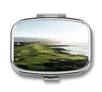 Seaside Golf Course Cute Travel Pill Organizer Compact and Portable Pill Box,Pill Case for Travel Essentials for Pocket Purse