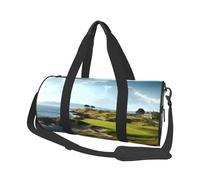 Seaside Golf Course Duffle Bag for Women Men Personal Item Travel Bag Canvas Weekender Overnight Bag Lightweight Sports Tote Gym Bag Carry On Luggage Bag, Black, One Size