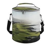 Seaside Golf Course Lunch Bag, 15L Portable Leakproof Picnic Basket with Shoulder Strap, Insulated Picnic Cooler Bag for Camping, Beach, Hiking & Groceries