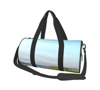 Seaside Golf Course Print Round Duffel Bag, Canvas Overnight Travel Tote Bag, Waterproof and Tear-Resistant.Foldable Weekend Travel Bag