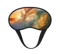 Seaside Grand Waves Tidal Print Comfort Eye Mask for Sleeping Light Blocking Nap for Travel Yoga Camping Night Rest