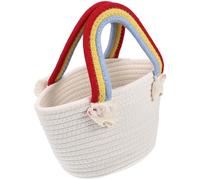 Seaside Handbag Cotton Thread Woven Tote for Summer Beach Shopping | Large Capacity, Portable Carry Design, Adorable White Style, Party Use, Wife and Daughter Gift