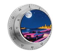 Seaside Highway Kitchen Timer Visual Timer for Cooking 60 Minute Wind Up Timers Stainless Steel Manual Magnetic Countdown Visual Mechanical Timers Cooking Clock with Loud Alarm