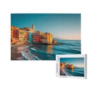 Seaside Jigsaw Puzzles for Adults 1500 Cinque Terre Puzzle, Wooden Puzzles for Adults with Gift Box, Impossible Puzzle, Challenging High Difficulty Family Activity, Gifts for Men Women,87x57 cm, p787t