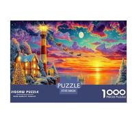 Seaside Lighthouse 1000 Piece Jigsaw Puzzle for Family - Fun Challenge for Adults & Kids, A Great Gift And Interactive Home Decor Project 38x26cm/1000pcs