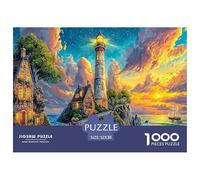 Seaside Lighthouse 1000 Piece Jigsaw Puzzle for Family - Fun Challenge for Adults & Kids, A Great Gift And Interactive Home Decor Project 52x38cm/1000pcs