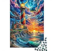 Seaside Lighthouse 1000 Piece Jigsaw Puzzle for Family - Fun Challenge for Adults & Kids, A Great Gift And Interactive Home Decor Project 52x38cm/1000pcs