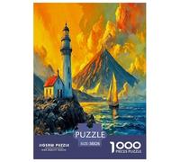 Seaside Lighthouse 1000 Pieces Jigsaw Puzzles for Adults Impossible Birthday Gifts for Women And Man Art Colorful DIY Craft 38x26cm/1000pcs