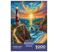 Seaside Lighthouse 1000 Pieces Jigsaws for Adults Fun, Challenging & Brainteasing Beautiful Home Decoration Art Colorful DIY Craft 70x50cm/1000pcs