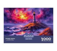 Seaside Lighthouse1000Pieces JigsawPuzzlesseaside Scenery KidsforAdult Challenging LargePiecePuzzles Age12+byth EducationalGame Uncover The Puzzle 70x50cm/1000pcs