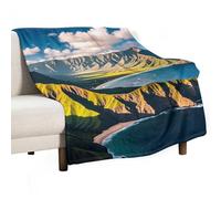 Seaside Mountain Skyline Blanket, Soft Flannel Fleece Blankets Quick-Dry, Lightweight Throw Blanket for Couch, Bed, Office & Travel, Ideal Gift for Family & Friends, 30"x50"