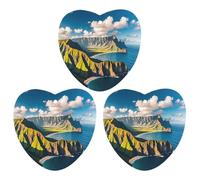 Seaside Mountain Skyline Car Air Freshener, 3 Pcs Love form Hanging Air Freshener Cards, Long Lasting Fragrance Scented Cards for Car, Home, Office White-style