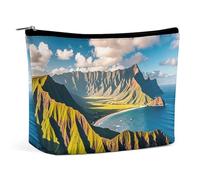 Seaside Mountain Skyline Makeup Bag for Women Portable Cosmetic Waterproof Pouch Aesthetic Handheld Travel Work