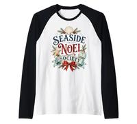 Seaside Noel Society Coastal Christmas Raglan Baseball Tee