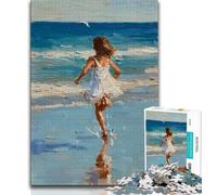 Seaside Oil Painting 1000 Piece Jigsaw Puzzles,Challenging Game And Family Play for Is Ideal As A Gift for The Whole Family (38x26cm)