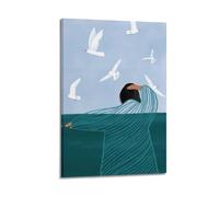 Seaside Painting Cute Colorful Art Posters Are Suitable for Decorating Living Room, Bedroom, Study, Restaurant, Corridor, Children's Room, EtcFrame-style 24x36inch(60x90cm)