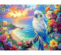 Seaside Parrot 500-piece Jigsaw Puzzle Set Magical Cosmic Creatures For Adults Teens 14+ Logic Skill Indoor Game Family Game Night Summer Recycled Cardboard 500 PCS/52×38cm