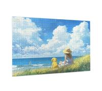 Seaside Piece Jigsaw Puzzle 1500 Jigsaw Puzzles for Adults Spend One's Holidays ImpossiblePuzzle Challenging High Difficulty Activity,Gift Box Packaging,Great Gift for Family Friends 87x57CM -417y