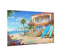 Seaside Piece Jigsaw Puzzle 1500 Jigsaw Puzzles for Adults Spend One's Holidays ImpossiblePuzzle Challenging High Difficulty Activity,Gift Box Packaging,Great Gift for Family Friends 87x57CM -421y