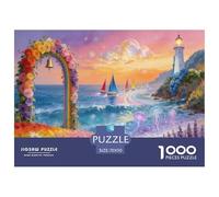 Seaside Rainbow Arch Jigsaw Puzzles for Adults Kids Interesting Puzzles 1000 Piece Impossible Puzzle Home Decoration Gifts 70x50cm/1000pcs