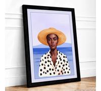 Seaside Reverie Coastal Framed Wall Art Print A2 (59.4×42cm) Black, Wall Decor for Living Room, Bedroom, Office & Home, Ready to Hang, Art Gift