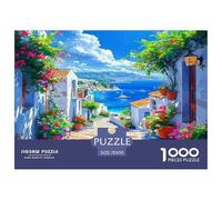 Seaside Scenery 100% Recycled Cardboard Flower-lined Coastal Lane 1000Pc Jigsaw Puzzles Adults Unique Classic Educational Games 70x50cm/1000pcs