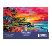 Seaside Scenery 100% Recycled Cardboard Sunset Coastal View 1000Pc Jigsaw Adult Jigsaws Classic Educational Games 70x50cm/1000pcs