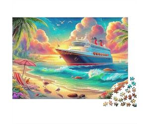 Seaside Scenery 1000 Piece Jigsaw Puzzle Game Rainbow Coast Colourful And Detailedscenea Greatfestive Orfiller for Ages 10 Plus Puzzle Game for The Whole for Women, Gifts for Men70x50cm/1000pcs