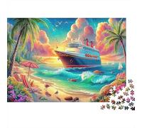 Seaside Scenery 1000 Piece Jigsaw Puzzles for Adults， Puzzle 1000 Pieces Sunset Voyage Impossible Challenge Toy for Educational Games Gifts 70x50cm/1000pcs