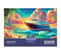 Seaside Scenery 1000 Piece Jigsaw Puzzles Luxury Cruise Ship Adults Aged 12 And Above Educational Games Beautiful Decoration Difficult Challenging Male And Female Birthday 70x50cm/1000pcs Gifts