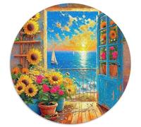 Seaside Scenery 1000 Piece Jigsaws Round Jigsaw for Adults And Kids Cool Unique Challenge Games Scene Creative 1000pcs (67.5x67.5cm)