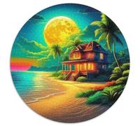 Seaside Scenery 1000 Pieces Round Jigsaw Puzzle Creative Seeking A Challenging And Relaxing Activity Games for Adults And Kids 1000pcs (67.5x67.5cm)