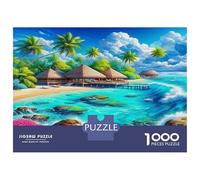 Seaside Scenery Family Puzzles 1000 Pieces with High Definition Print Centenary Jigsaws Painted Tropical Beach for A Sustainable Hobby As Wall Art Puzzle 52x38cm/1000pcs