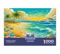 Seaside Scenery Jigsaw Puzzles 1000 Piece - Tropical Beach Palm Trees Cheerful Scenic Serene Challenging Puzzles, for Men And Women Great Gift Idea70x50cm/1000pcs