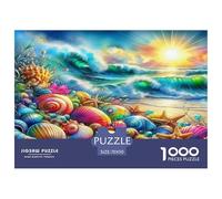 Seaside Scenery1000Piece JigsawPuzzlesSeaside Scenery KidsforAdult Colourful LargePiecePuzzles Age12+byth EducationalGames Brainteasing Adults Jigsaw Puzzle 70x50cm/1000pcs