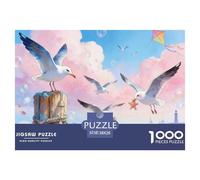 Seaside Seagull Jigsaw Puzzles for Adults Interesting Puzzles 1000 Pieces Educational Games for Adults Gifts 38x26cm/1000pcs