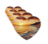Seaside Sunset Car Air Freshener Cards Set of 4 Pieces Long Lasting Hanging Scented Cards Auto Aromatherapy Tablets Personalized Car Fresheners Gifts for Men Women - Lavender Scent
