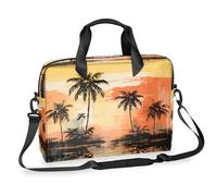 Seaside Sunset Landscape Art Oil Painting Laptop Briefcase for Men Women, 15.7 Inch Business Computer Bag with Detachable Shoulder Strap, Laptop Case Bag Sleeve Messenger Briefcase