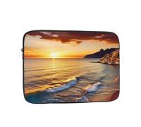 Seaside Sunset Laptop Case 12 inch Shockproof Protective Notebook Case Water Resistant Laptop Bags Carrying Computer Bag Portable Business Briefcase for Men Women