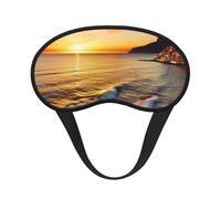 Seaside Sunset Sleep Mask for Side Sleeper, Blackout Sleeping Eye Mask, Soft Breathable Eye Cover for Women Men Travel Eyeshade, Relaxing Zero Pressure Night Blindfold