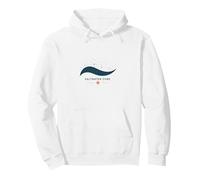 Seaside Sweatshirt: Saltwater Cure Beach Coastal Wellness Ocean Wave Surf Logo Pullover Hoodie, Adult Unisex, White, Large