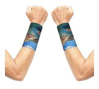 Seaside Town Elastic Wrist Support, Sports Wristband For Basketball Tennis Golf Gym Workout, 2 Pack