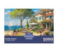 Seaside Town Jigsaw Educational Games - 1000 Pieces Jigsaw Puzzles Building: Fun Challenge Great Gift for Adults, Home Decor Puzzle 38x26cm/1000pcs