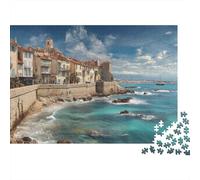 Seaside Town Jigsaw Puzzles. 1000pcs (75x50cm) French Architecture Whimsical Challenge Toy for Educational Games Gifts