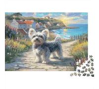 Seaside Village Dog 1000 Piece Jigsaw Puzzle for Adults Paper Puzzle Game for Family Scenery Gift 38x26cm/1000pcs