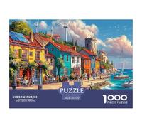 Seaside Village Jigsaw Puzzle Comfortable Adult And Children Educational Games Gifts Fun Activity for Home Birthday Jumbo for Boys And Girls 70x50cm/1000pcs