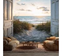 Seaside Wallpaper for Walls - 3D Ocean Beach Coastal Wall Paper, Seaside Home Decor, Non-Woven Waterproof Print Wallpapers for Bedroom Living Room, Feature Walls Mural 100x70 cm GzA116